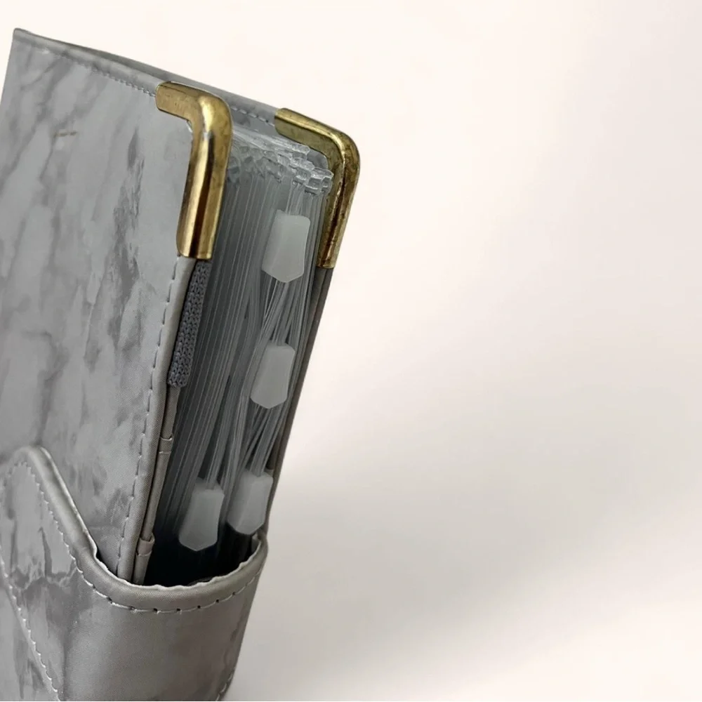 Gray White Marble Magnetic Clip Closure Budget Binder Savings Challenge
